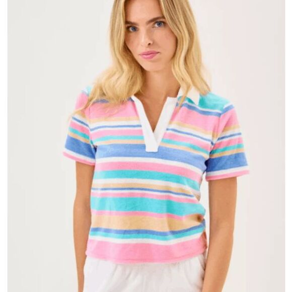 Lilly Pulitzer Tops - Lilly Pulitzer Brunella Towel Terry Polo Top- size L